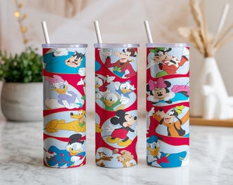 Pack 2 Cartoon Mickey Friends 20oz Tumbler Wrap, Sublimation Design (Digital Download)