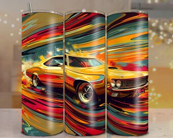 Pack Of 2 Muscle Car Tumbler Wrap PNG Pack of 2 20oz | Sublimation Tumbler Wrap PNG Digital Download