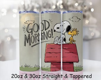 Dog and Bird Tumbler Wrap PNG, Whimsical Sunrise Art (Digital Download)
