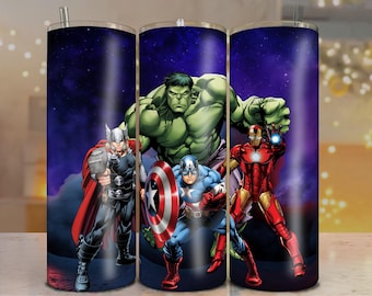 Avengers Tumbler Wrap, 90s Cartoon Design (Digital Download)