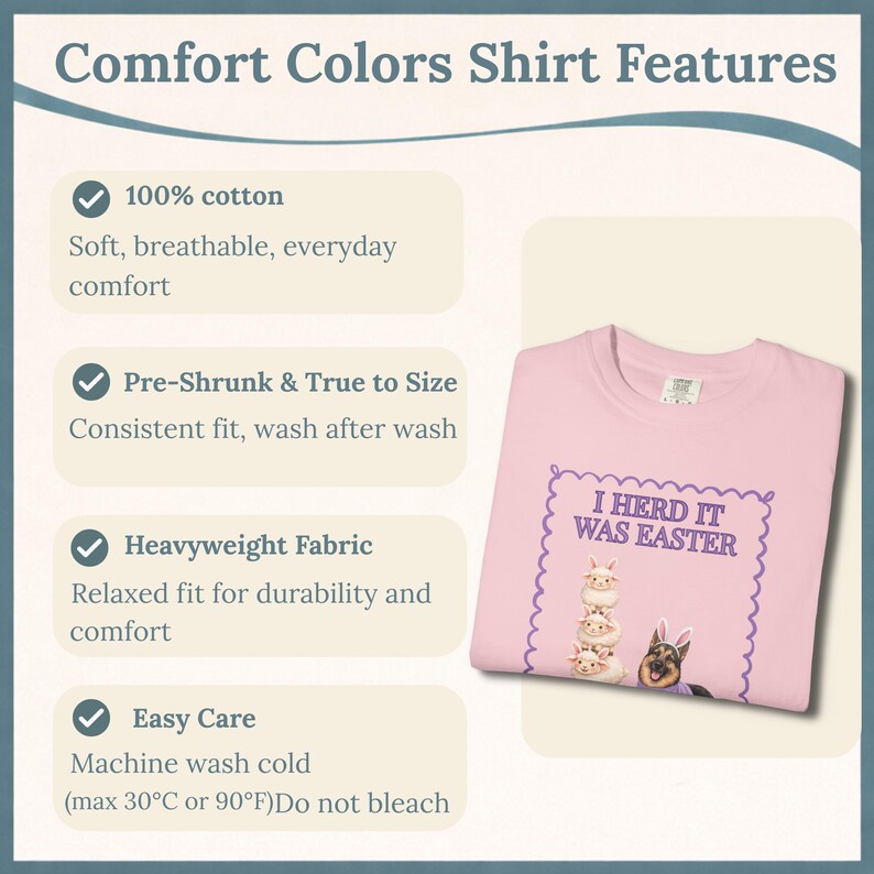 German Shepherd Easter T-Shirt Funny Dog Tee Spring Mom Gift Shirt Unisex Comfort Colors Sheep Farm Herding GSD Top image 10