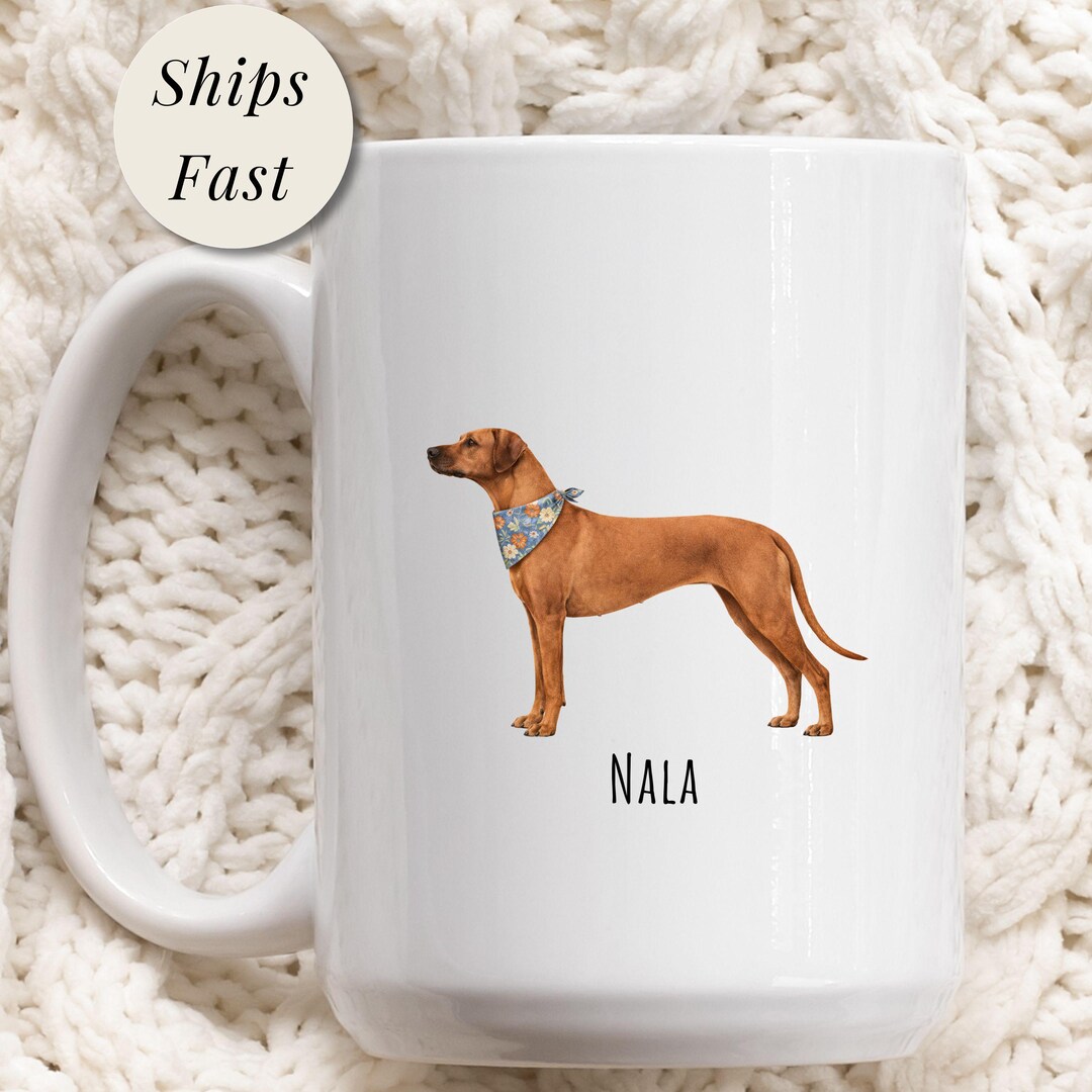 Custom Rhodesian Ridgeback Mug Bandana African Lion Hound Gift ...