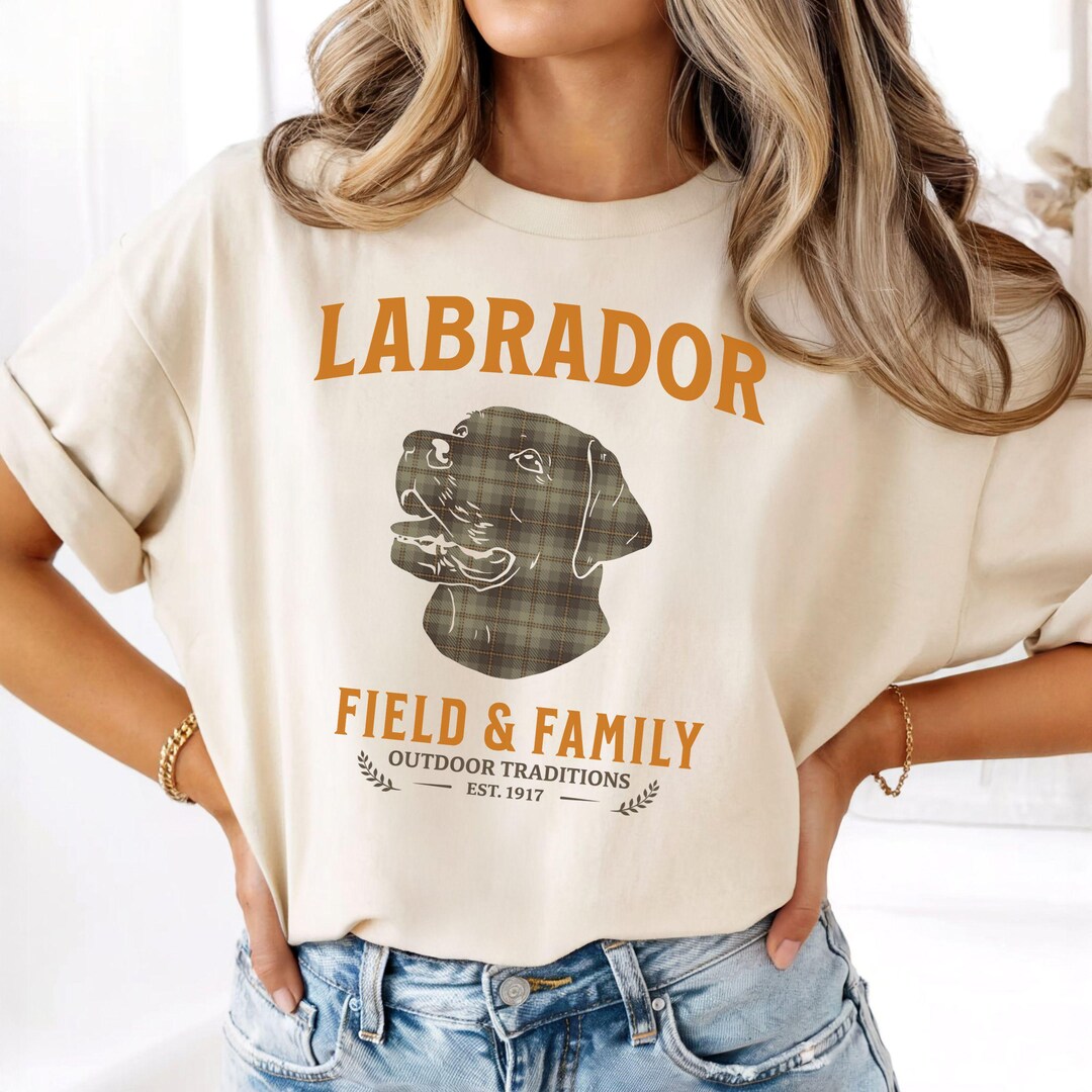 Labrador Retriever Shirt Field and Family Outdoors Lab Tee Plaid Dog ...