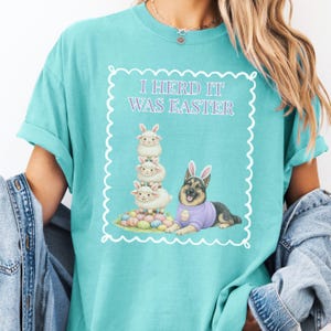 German Shepherd Easter T-Shirt Funny Dog Tee Spring Mom Gift Shirt Unisex Comfort Colors Sheep Farm Herding GSD Top image 11