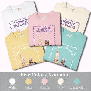 German Shepherd Easter T-Shirt Funny Dog Tee Spring Mom Gift Shirt Unisex Comfort Colors Sheep Farm Herding GSD Top image 3