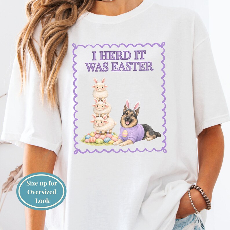 German Shepherd Easter T-Shirt Funny Dog Tee Spring Mom Gift Shirt Unisex Comfort Colors Sheep Farm Herding GSD Top image 13