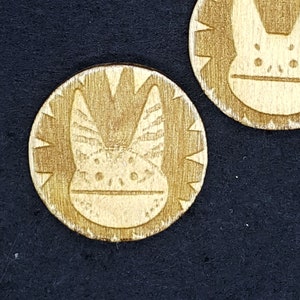 Wooden Lothcat Lapel Pin - 1 inch