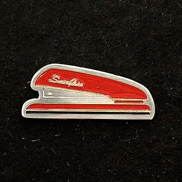 Prized Red Stapler Lapel Pin