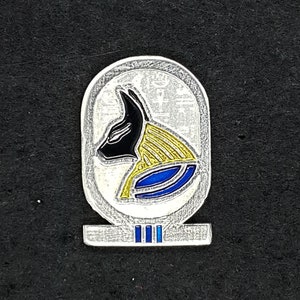 Bastet Cartouche Pewter Lapel Pin or Pendant