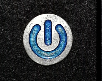 Power Button Pewter Lapel Pin