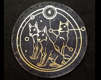 Parche de cuero de 3,8 pulgadas de los Guardianes del Portal de Lothwolf