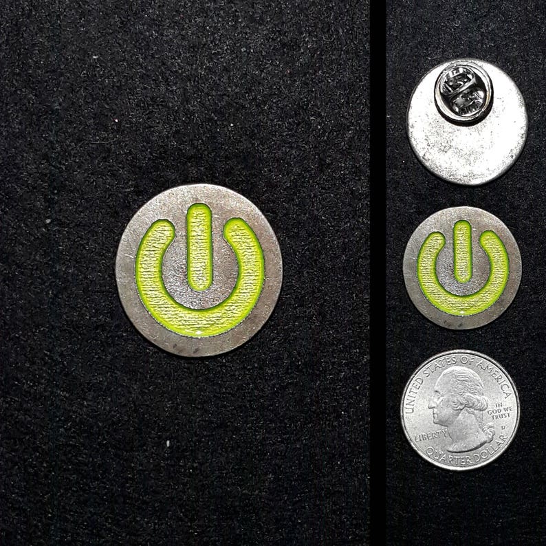 Power Button Pewter Lapel Pin image 4
