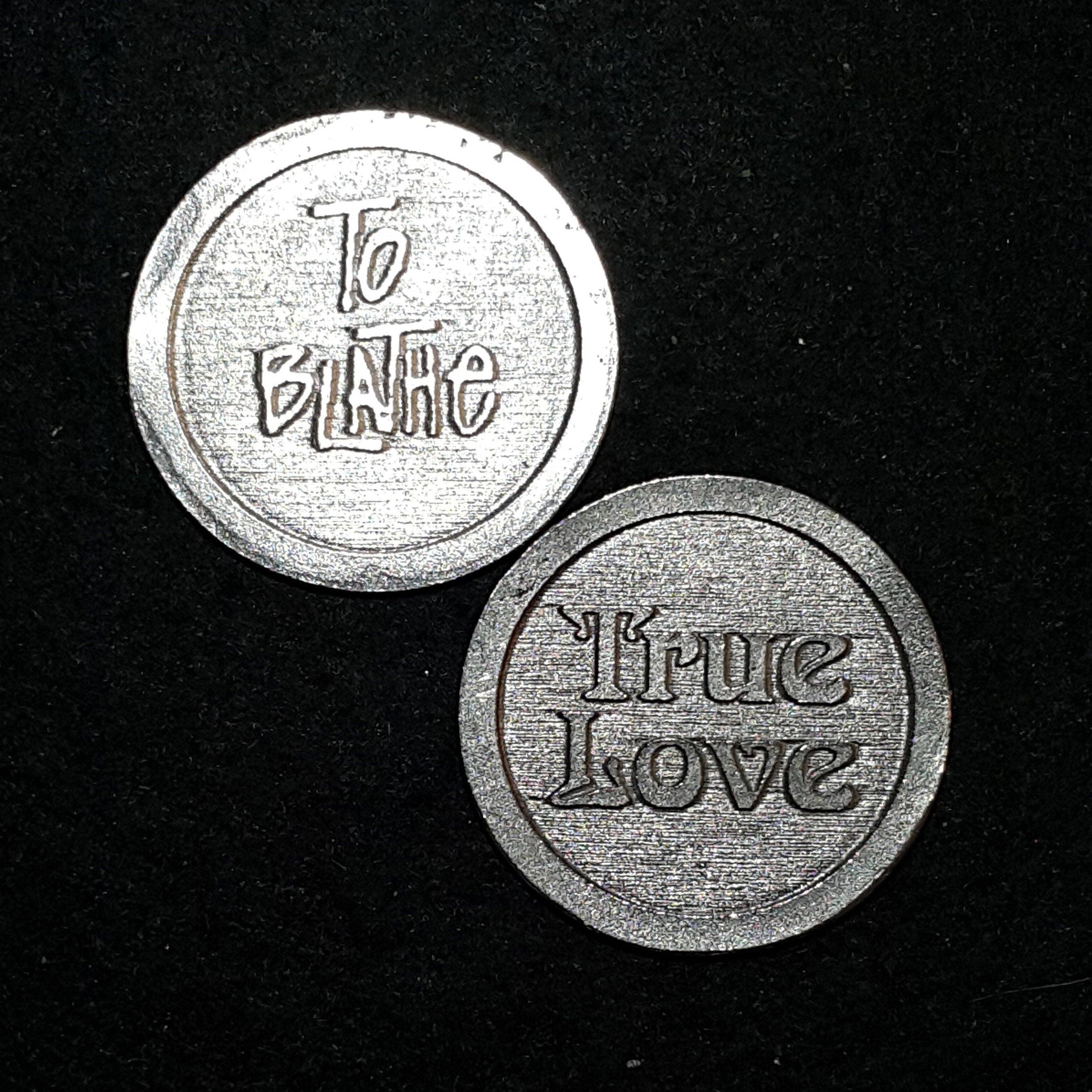 真実の愛を煽るピューターのコイン投げの表か裏か - Etsy 日本