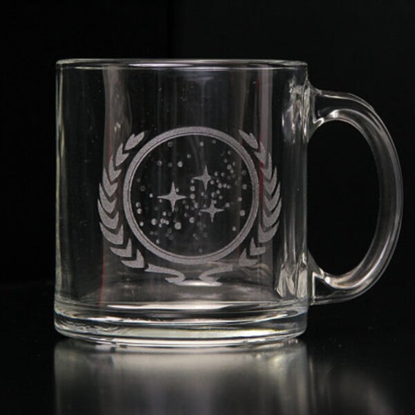Vereinigte Föderation der Planeten-Glas-13 oz-Coffee Cup
