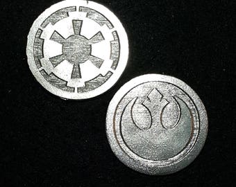 Rebel Imperial Heads or Tails Pewter Flipping Coin