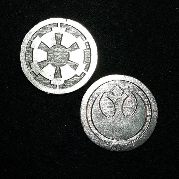 Rebel Imperial Heads or Tails Pewter Flipping Coin