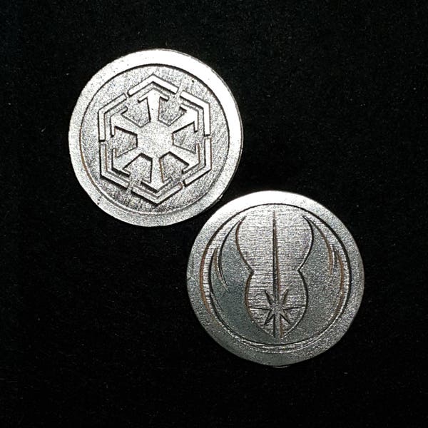 Jedi Sith Heads or Tails Pewter Flipping Coin
