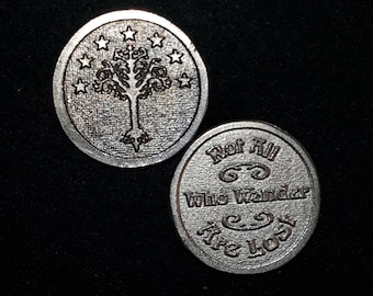 Not All Who Wander Are Lost and Elven Tree inspired Coin