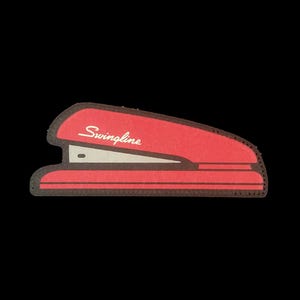 Red Stapler 4 inch Leather Patch
