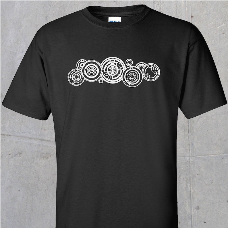 Doctor Who Circular Gallifreyan White Black