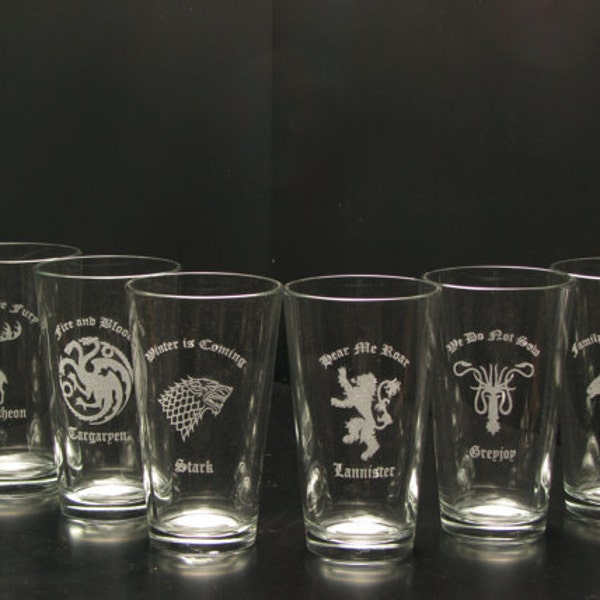 Spiel der Throne inspiriert Pint Glasses - 6er Set