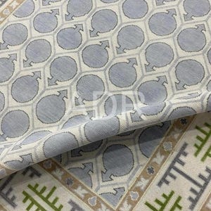 Hand Knotted Oushak Wool Rug: Gray and Beige Vintage Style Area Carpet