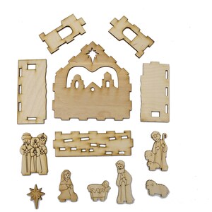 Small Natural Wood Nativity Free Shipping, Crafts, Handmade, Made in USA, Christmas gifts, image 5