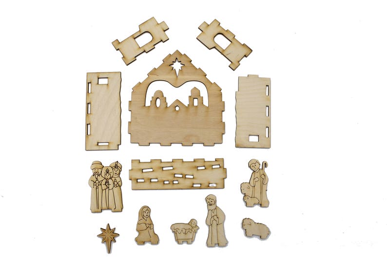 Small Natural Wood Nativity Free Shipping, Crafts, Handmade, Made in USA, Christmas gifts, image 5