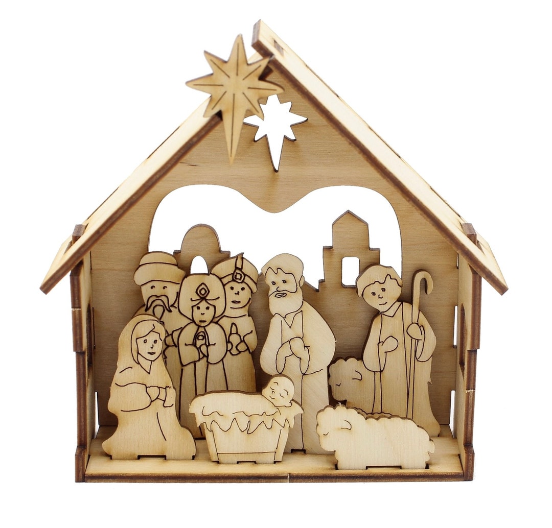 Handmade Wood Nativity Scene – DIY Christmas Craft Kit - Etsy