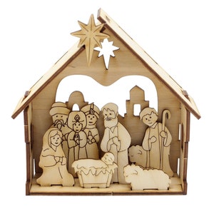 Small Natural Wood Nativity Free Shipping, Crafts, Handmade, Made in USA, Christmas gifts, image 6