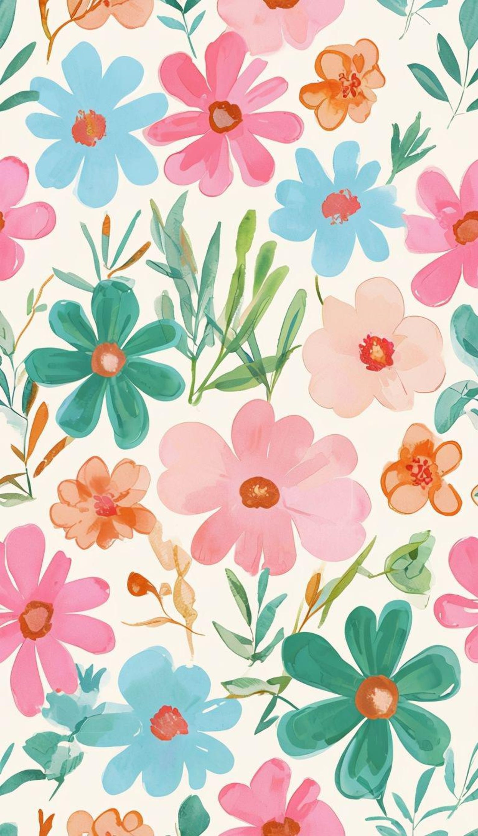 Summer Daisies Floral Aesthetic Phone Wallpaper | Colourful Floral
