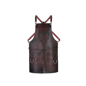 Handmade Premium Full Grain Leather Apron – Split Leg, Tool Holder, 2 Pockets – Unisex BBQ, Chef, Butcher, Blacksmith Gift for Him