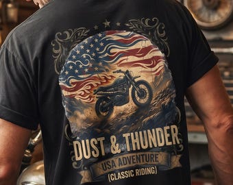 Motorcycle Shirt, Vintage Biker Tee, Motorcycle Gift, American Rider Graphic Shirt, Road Trip Biker Tee