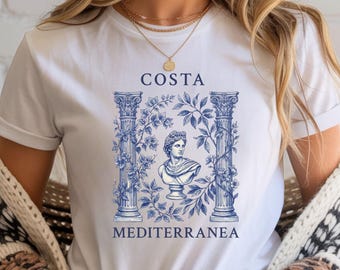 Mediterranean Shirt La Dolce Vita Coastal Vintage Summer Tee, S-5XL