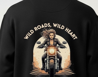 Vintage Motorcycle Sweatshirt, Biker Girl Hoodie, Mens Dirt Bike Sweatshirt Gift