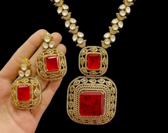 Royal Kundan Choker Necklace Set | Square Stone Indian Jewelry