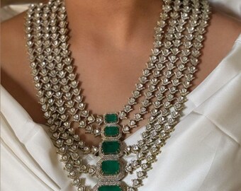 Kundan Green Stone Bridal Necklace Set | Indian Jewelry