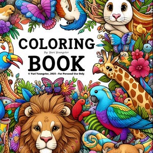 Coloring Book for Kids and Adults - 15-Page Printable PDF for Stress Relief & Relaxation - Instant Download