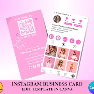Beauty business cards, Instagram Business Cards DIY Canva Digital Business Card Beauty Templates, lash business card, influencer cards