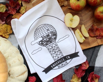 Sunsphere Kitchen Towel | Kitchen Towel | Dish Towel | Housewarming Gift | Hostess Gift | Tennessee | Knoxville | Scruffy City