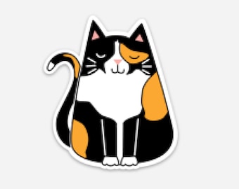 Calico Cat Vinyl Sticker | Sticker for Your Water Bottle, Journal, Laptop | Cat Lover | Cat Lady