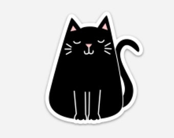 Black Cat Vinyl Sticker | Sticker for Your Water Bottle, Journal, Laptop | Cat Lover | Cat Lady