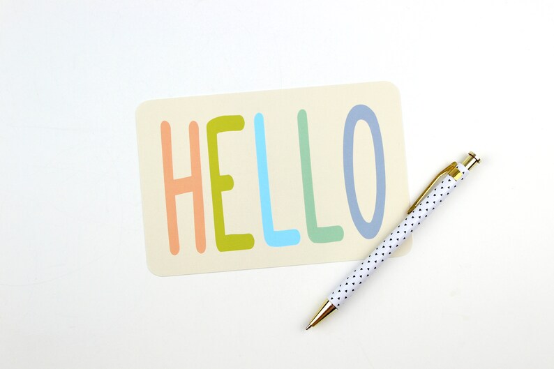 Hello Postcard Set of Postcards Cute Postcard Postcard | Etsy