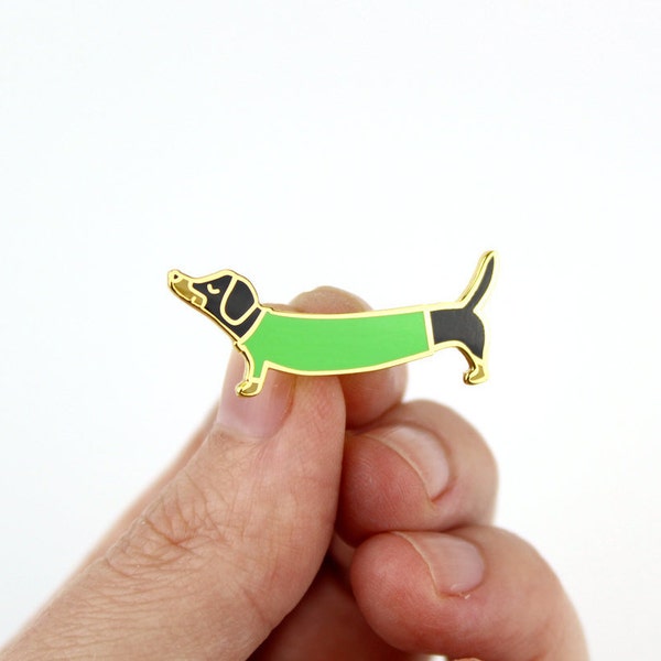 Black Dachshund in a Sweater Pin | Dog Pin | Lapel Pin | Enamel Pin | Dog Lover | Gifts Under 10 | Cute Pin