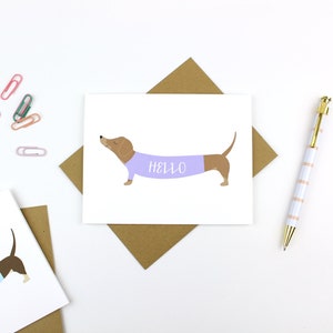 Dachshund in a Sweater Personalized Card Thank You Card Stationery Set of Thank You Cards Dachshund Stationery Just Because image 5