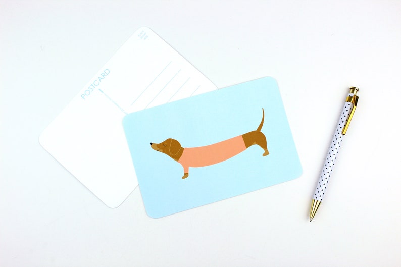 Dachshund Card Postcard Set Dachshund Postcard Dog Lover Stationery Dachshund in a Sweater Postcards Dog Postcard Greeting