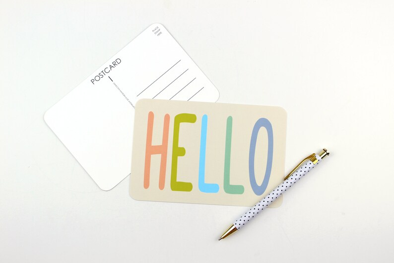 Hello Postcard Set of Postcards Cute Postcard Postcard | Etsy