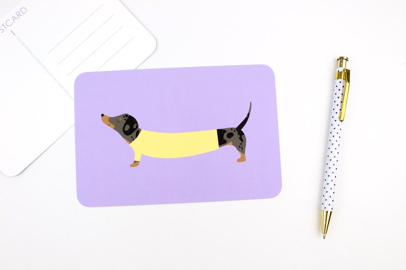 Dachshund Card Postcard Set Dachshund Postcard Dog Lover Stationery Dachshund in a Sweater Postcards Dog Postcard Greeting
