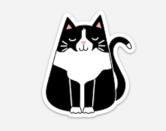 Tuxedo Cat Vinyl Sticker | Sticker for Your Water Bottle, Journal, Laptop | Cat Lover | Cat Lady