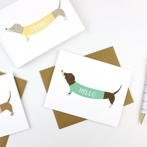 Dachshund in a Sweater Personalized Card Thank You Card Stationery Set of Thank You Cards Dachshund Stationery Just Because image 7
